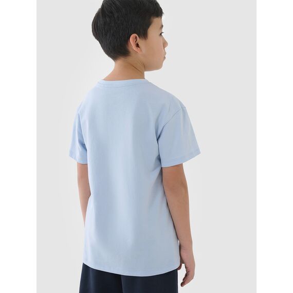 4F koszulka bawełniana t-shirt dla chłopca 4FJWSS25TTSHM2325 błękitna, Kolor: błękitny, Rozmiar: 152, 2 zdjęcie