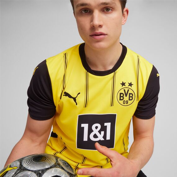 PUMA koszulka meczowa BVB Borussia Dortmunds domowa żółto-czarna, Kolor: czarny, Rozmiar: L, 4 zdjęcie