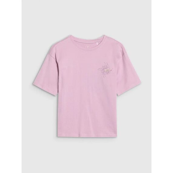 4F koszulka bawełniana t-shirt dla dziewczynki 4FJWSS25TTSHF1853 fioletowa, Kolor: fioletowy, Rozmiar: 128
