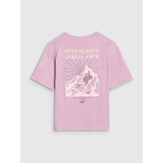 4F koszulka bawełniana t-shirt dla dziewczynki 4FJWSS25TTSHF1853 fioletowa, Kolor: fioletowy, Rozmiar: 128, 2 zdjęcie
