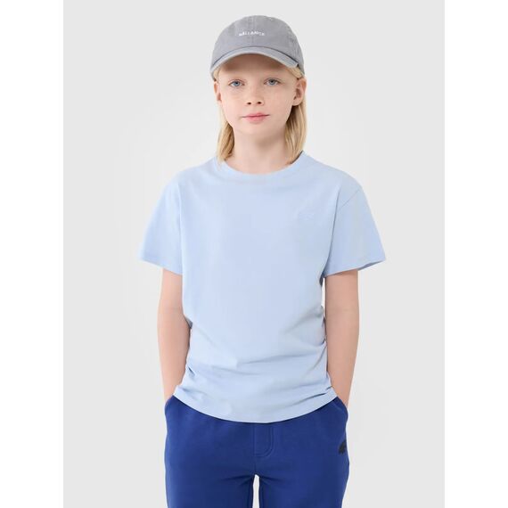 4F koszulka bawełniana t-shirt dla chłopca 4FJWSS25TTSHM2324 błękitna, Kolor: błękitny, Rozmiar: 146