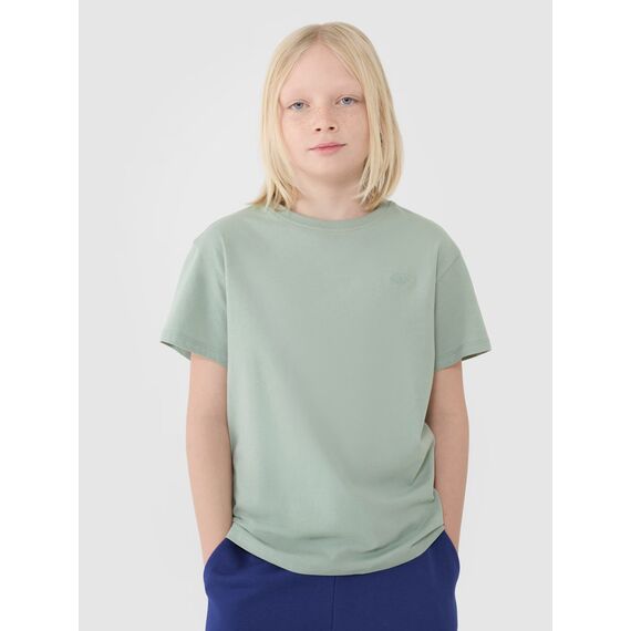 4F koszulka bawełniana t-shirt dla chłopca 4FJWSS25TTSHM2324 zielona, Kolor: zielony, Rozmiar: 122