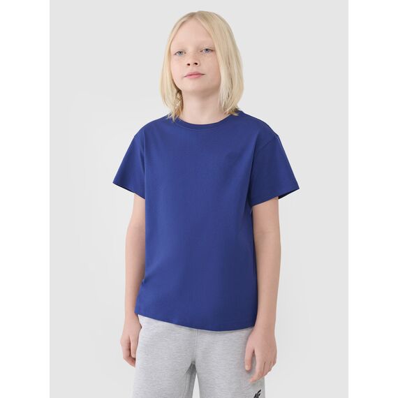 4F koszulka bawełniana t-shirt dla chłopca 4FJWSS25TTSHM2324 niebieska, Kolor: niebieski, Rozmiar: 122