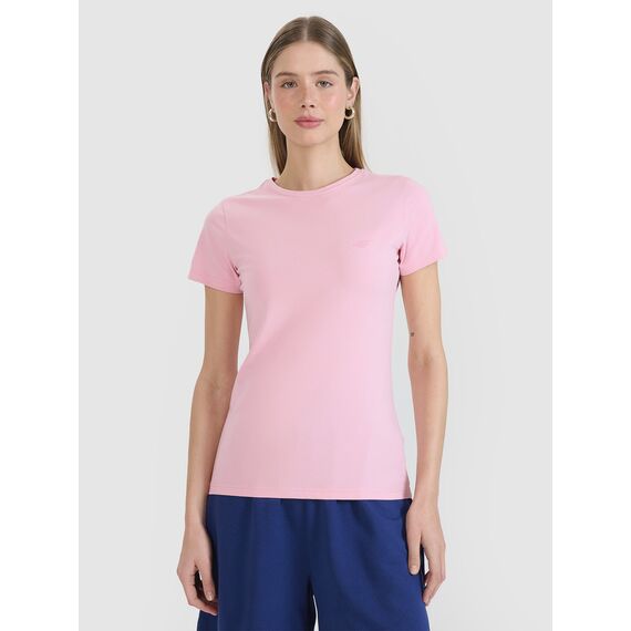 4F t-shirt damski koszulka bawełniana 4FWMM00TTSHF2255 biała, Kolor: różowy, Rozmiar: XS