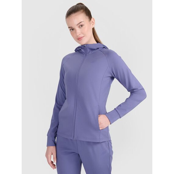 4F bluza damska dresowa sportowa treningowa z kapturem 4FRSS25TFSWF467 niebieska, Kolor: niebieski, Rozmiar: L