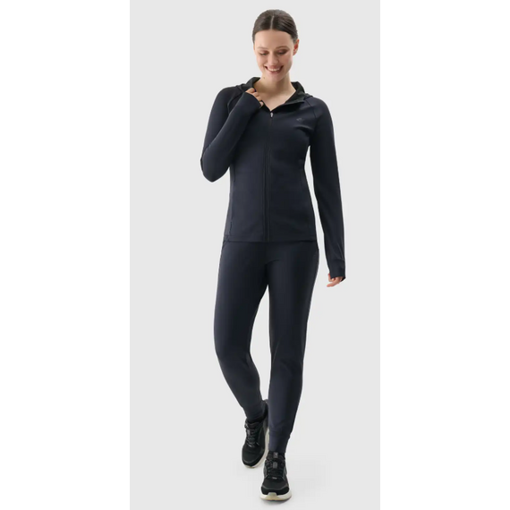 4F bluza damska dresowa sportowa treningowa z kapturem 4FRSS25TFSWF467 czarna, Kolor: czarny, Rozmiar: S, 4 zdjęcie