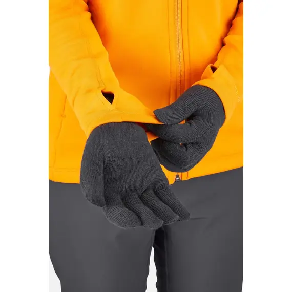 Rab rękawiczki unisex Stretch Knit Glove Black, Kolor: czarny, Rozmiar: M, 5 zdjęcie