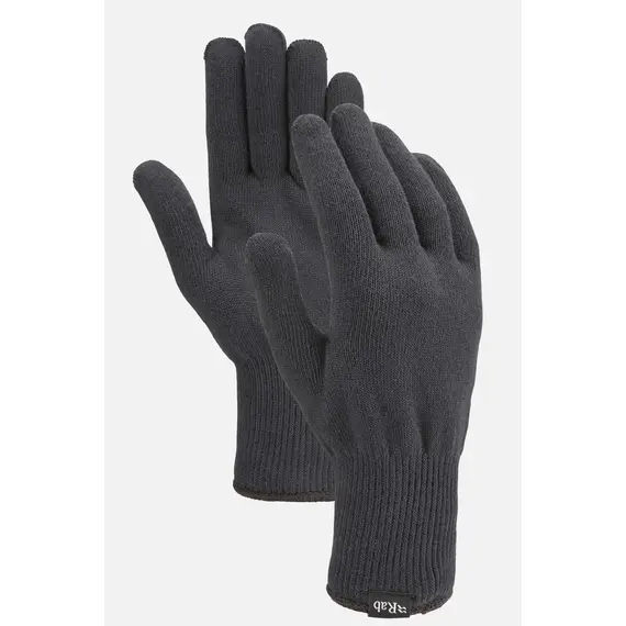 Rab rękawiczki unisex Stretch Knit Glove Black, Kolor: czarny, Rozmiar: M