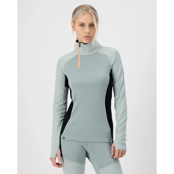 Mons Royale koszulka damska merino Womens Olympus Half Zip Glacier / Dew / Black, Rozmiar: L