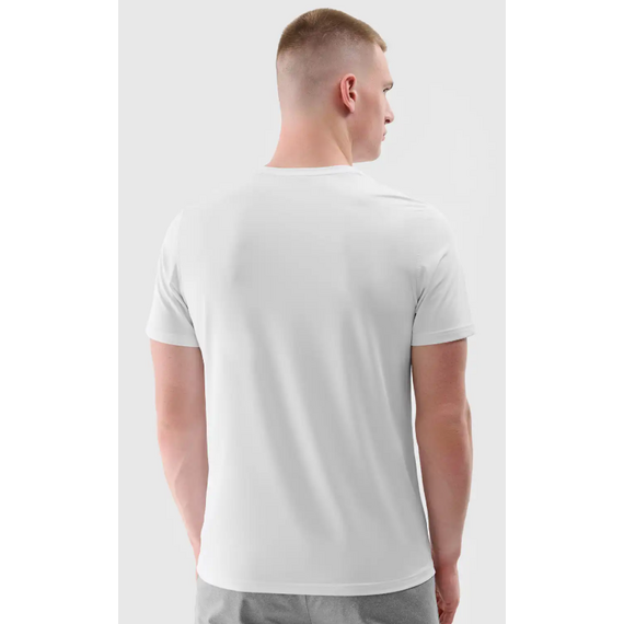 4F t-shirt do ćwiczeń koszulka męska 4FWSS25TFTSM1343 biała, Kolor: biały, Rozmiar: XL, 3 zdjęcie