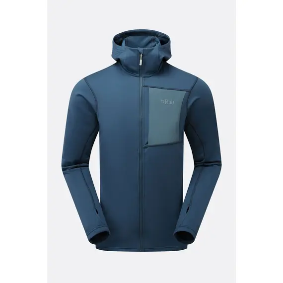 Rab bluza męska z kapturem Superflux Hoody Tempest Blue, Rozmiar: M