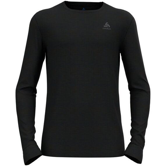 ODLO Koszulka męska BL TOP crew neck l/s MERINO 200 szara, Kolor: czarny, Rozmiar: M