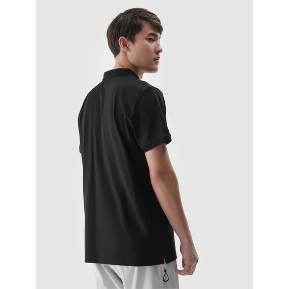 4F koszulka męska bawełniane polo 4FWMM00TPTSM367 czarna, Kolor: czarny, Rozmiar: S, 4 zdjęcie