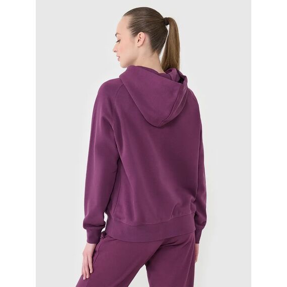 4F bluza dresowa damska z kapturem bawełniana 4FWSS25TSWSF1542 fioletowa, Kolor: fioletowy, Rozmiar: XS, 6 zdjęcie