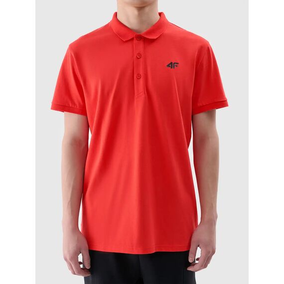 4F koszulka męska bawełniane polo 4FWMM00TPTSM367 czerwona, Kolor: czerwony, Rozmiar: XL, 2 zdjęcie