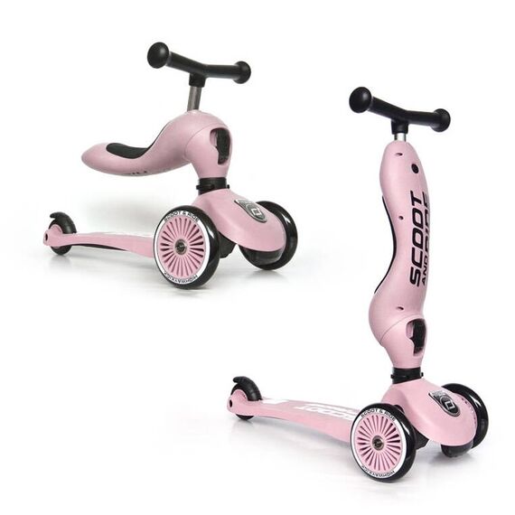 SCOOTANDRIDE Highwaykick 1 2w1 Jeździk i hulajnoga 1-5 lat różowa