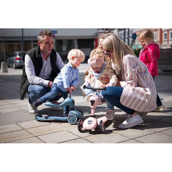 SCOOTANDRIDE Highwaykick 1 2w1 Jeździk i hulajnoga 1-5 lat różowa