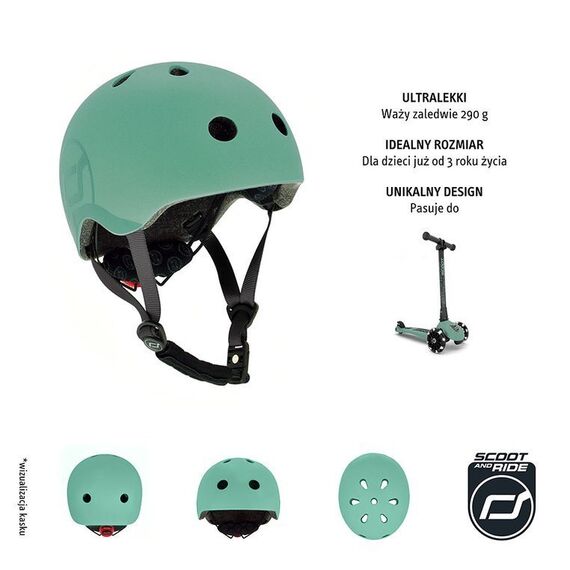 SCOOTANDRIDE Kask S-M dla dzieci 3+ zielony