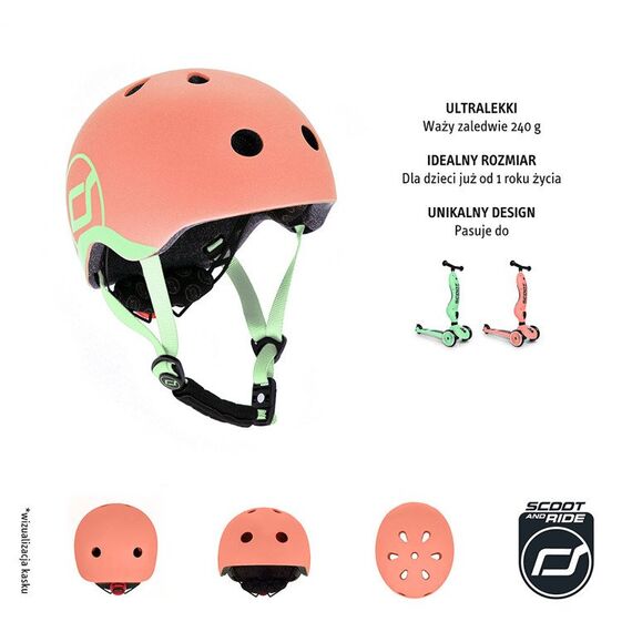 SCOOTANDRIDE Kask XXS-S dla dzieci 1-5 lat czerwony