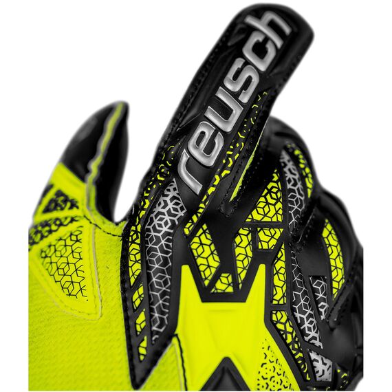 REUSCH rękawice bramkarskie Attrakt Silver Junior, Kolor: żółty, Rozmiar: 4, 4 zdjęcie