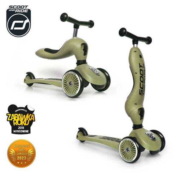 SCOOTANDRIDE Highwaykick 1 2w1 Jeździk i hulajnoga 1-5 lat zielony