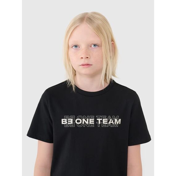 4F t-shirt bawełniany koszulka chłopięca 4FJWSS25TTSHM2186 czarna, Kolor: czarny, Rozmiar: 152, 2 zdjęcie