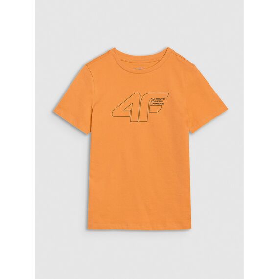 4F t-shirt bawełniany koszulka chłopięca 4FJWSS25TTSHM2185 pomarańczowa, Kolor: pomarańczowy, Rozmiar: 146, 5 zdjęcie