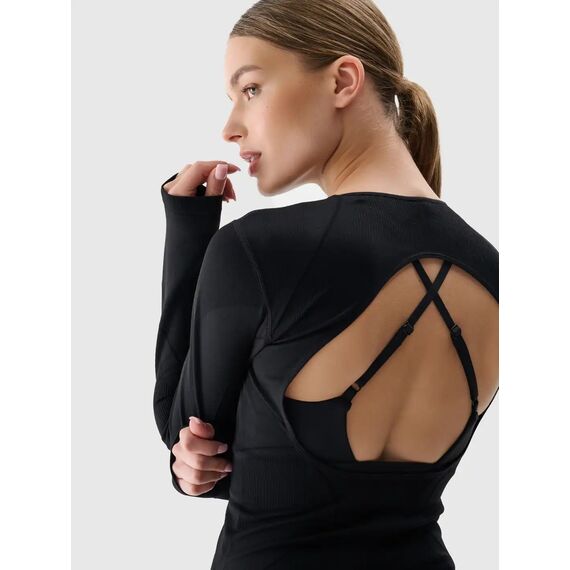 4F longsleeve koszulka z długim rękawem na jogę damska 4FWSS25TFLOF403 czarna, Kolor: czarny, Rozmiar: XS/S, 4 zdjęcie 4F longsleeve koszulka z długim rękawem na jogę damska 4FWSS25TFLOF403 czarna, Kolor: czarny, Rozmiar: XS/S, 4 zdjęcie