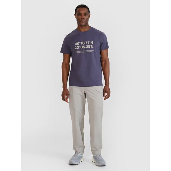 4F t-shirt bawełniany koszulka męska z nadrukiem 4FWSS25TTSHM2209 niebieski, Kolor: niebieski, Rozmiar: S, 3 zdjęcie