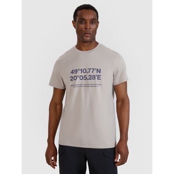 4F t-shirt bawełniany koszulka męska 4FWSS25TTSHM2209 szary, Kolor: szary, Rozmiar: XXL