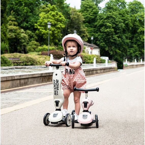 SCOOTANDRIDE hulajnoga Highwaykick 1 + kask regulowany jeździk dla dziecka zestaw 2w1, Kolor: szary, 7 zdjęcie