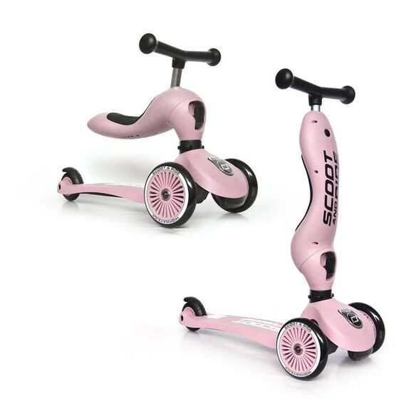 SCOOTANDRIDE hulajnoga Highwaykick 1 + kask regulowany jeździk dla dziecka zestaw 2w1, Kolor: fioletowy, 5 zdjęcie