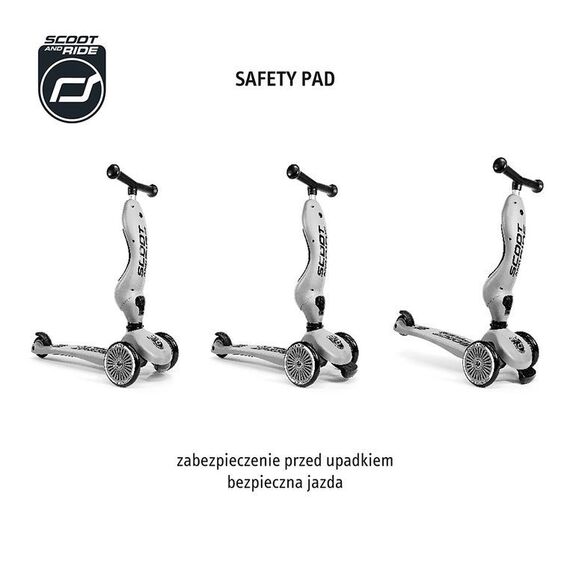SCOOTANDRIDE hulajnoga Highwaykick 1 + kask regulowany jeździk dla dziecka zestaw 2w1, Kolor: khaki, 7 zdjęcie