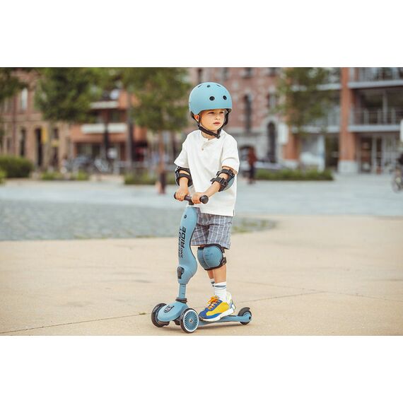 SCOOTANDRIDE hulajnoga Highwaykick 1 + kask regulowany jeździk dla dziecka zestaw 2w1, Kolor: granatowy, 8 zdjęcie