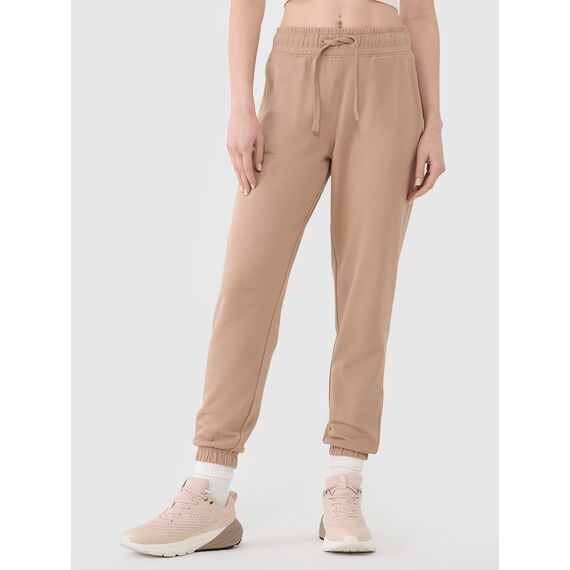 4F spodnie dresowe damskie bawełniane 4FWSS25TTROF0993 beżowe, Kolor: beżowy, Rozmiar: M, 2 zdjęcie