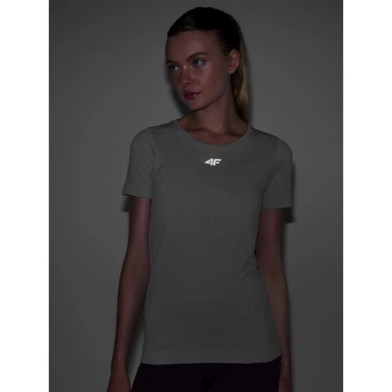 4F koszulka damska do biegania z odblaskami F0953 szara, Kolor: szary, Rozmiar: XS/S, 4 zdjęcie