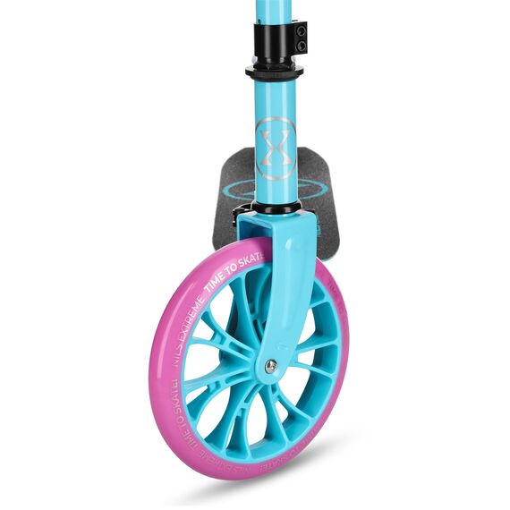NILS EXTREME hulajnoga młodzieżowa z kauczukowymi kołami HM1302 niebieska/różowa, Kolor: różowy, Waga: 4kg, 8 zdjęcie