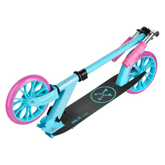 NILS EXTREME hulajnoga młodzieżowa z kauczukowymi kołami HM1302 niebieska/różowa, Kolor: różowy, Waga: 4kg, 2 zdjęcie