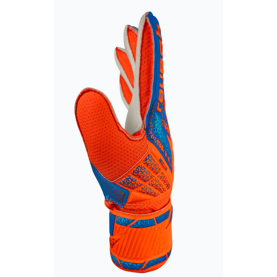 REUSCH rękawice bramkarskie Attrakt Solid Junior, Kolor: pomarańczowy, Rozmiar: 7,5, 4 zdjęcie
