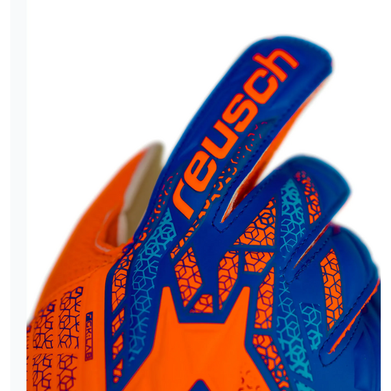 REUSCH rękawice bramkarskie Attrakt Solid Junior, Kolor: pomarańczowy, Rozmiar: 7,5, 3 zdjęcie