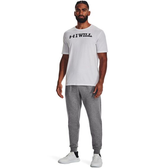 UNDER ARMOUR spodnie dresowe męskie joggery Rival Fleece szare, Kolor: szary, Rozmiar: S, 5 zdjęcie