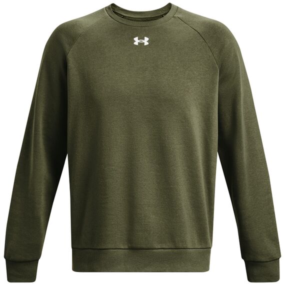 UNDER ARMOUR bluza dresowa męska Rival Fleece Crew szara, Kolor: zielony, Rozmiar: M