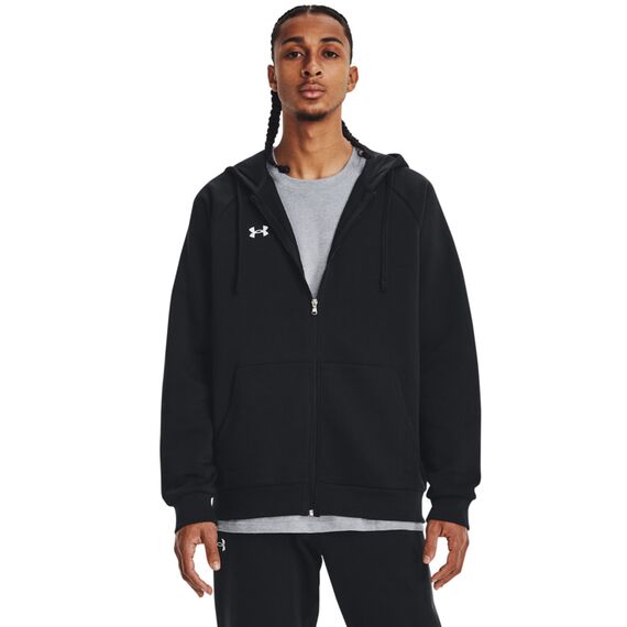 UNDER ARMOUR bluza dresowa męska rozpinana Rival Fleece FZ czarna, Kolor: czarny, Rozmiar: L