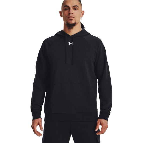 UNDER ARMOUR bluza dresowa męska z kapturem Rival Fleece czarna, Kolor: czarny, Rozmiar: S