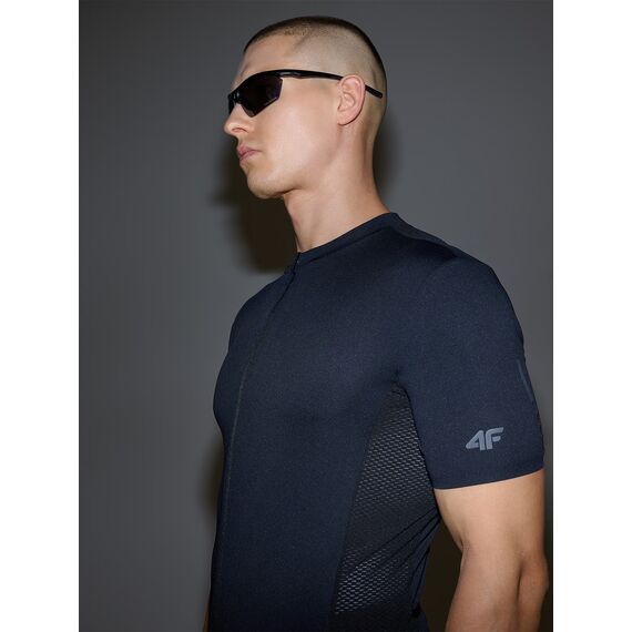 4F t-shirt męski koszulka rowerowa rozpinana męska 4FWSS25TFTSM1285 czarna, Kolor: czarny, Rozmiar: S, 2 zdjęcie