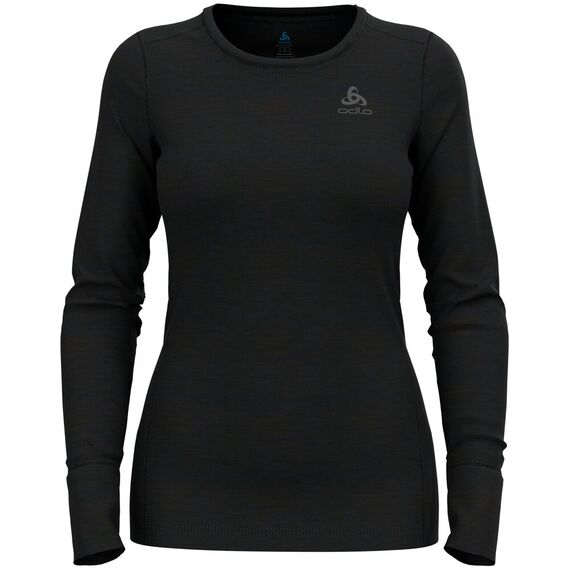 ODLO Koszulka damska BL TOP crew neck l/s MERINO 200 czarna, Kolor: czarny, Rozmiar: L, 2 zdjęcie