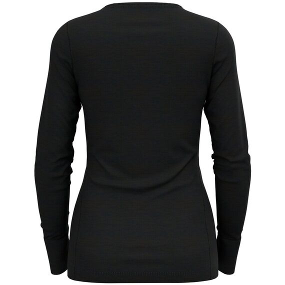 ODLO Koszulka damska BL TOP crew neck l/s MERINO 200 czarna, Kolor: czarny, Rozmiar: L, 3 zdjęcie