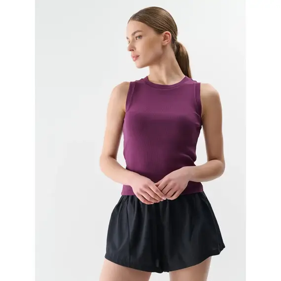 4F top prążkowany bawełniany damski na ramiączkach 4FWMM00TSLEF132 fioletowy, Kolor: fioletowy, Rozmiar: M 4F top prążkowany bawełniany damski na ramiączkach 4FWMM00TSLEF132 fioletowy, Kolor: fioletowy, Rozmiar: M