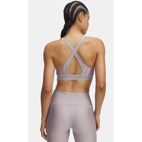 UNDER ARMOUR biustonosz sportowy Crossback Mid Print, Kolor: szary, Rozmiar: XS, 3 zdjęcie