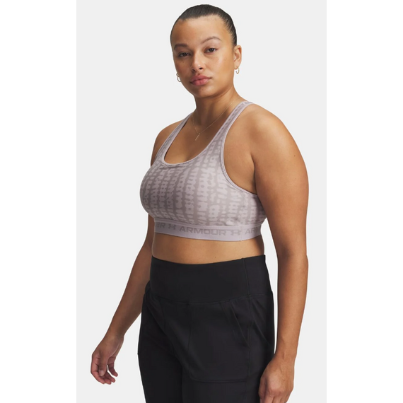 UNDER ARMOUR biustonosz sportowy Crossback Mid Print, Kolor: szary, Rozmiar: S, 2 zdjęcie